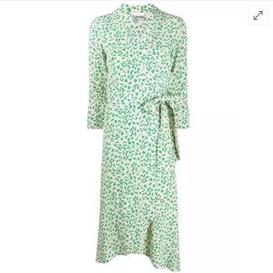 GANNI Crepe Wrap Dress Size 36